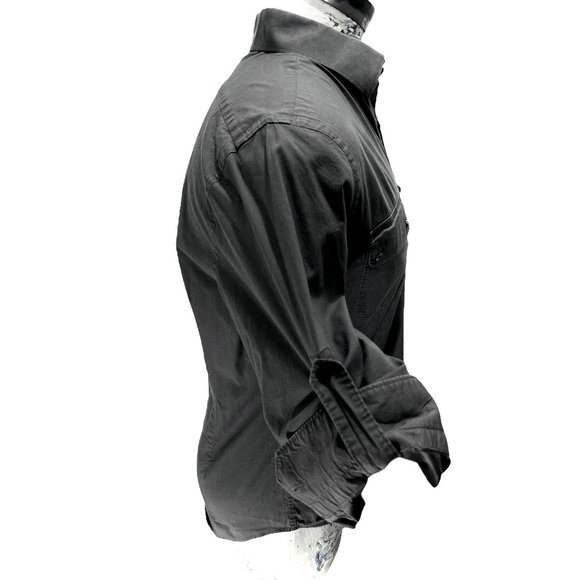 Express Men’s long and short sleeve gray button up collared shirt. Large - Picture 5 of 10